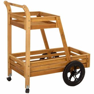 Wanderlust Deco Carro expositor de madera marr&oacute;n 82x19x44,5h cm