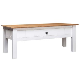 vidaXL Tavolino Salotto Bianco 100x60x45cm Pino Massello Panama Range - Vidaxl