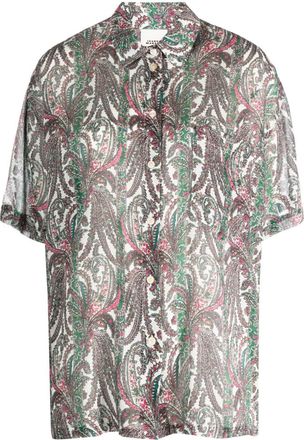 Isabel Marant Bilya oversized paisley-print shirt - women - Silk/Cotton - 36 - White