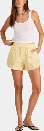 bobi Button Fly Boxer Short In Yellow Stripe