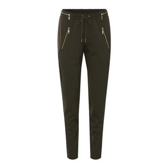 Rue de Femme Gold Casual Trousers with Zipper Details - female - RUE de FEMME - Slim-fit Trousers - Green - 2XL - Trousers