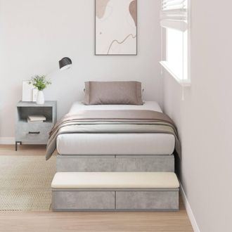 Berkfield Home Storage Bed Frame Concrete Grey Engineered Wood