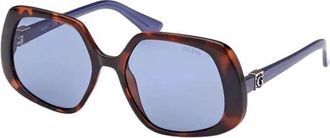 Guess Chique vierkante zonnebril in bruin - Dames - Zonnebrillen - Bruin - ONE Size - Leer - Accessoires