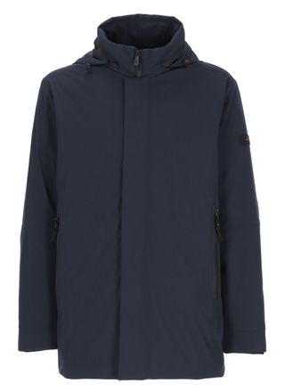 Peuterey Blue Peebles Hooded Padded Long Coat