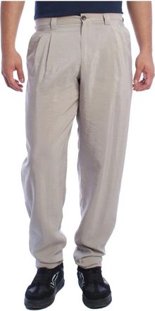 Emporio Armani Moderne Tapered Chino Broek - Heren - Straight fit broeken - Grijs - L - Broeken