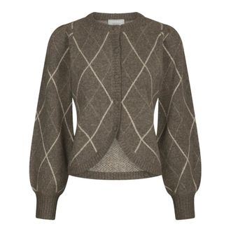 Neo Noir Koteas Gebreide Cardigan - Dames - Truien - Bruin - Maat: M Wol