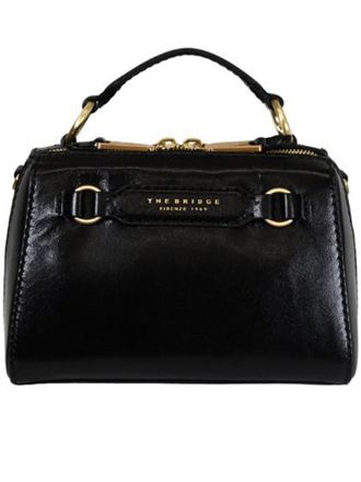 The Bridge Black Top Handle Structured Leather Handbag