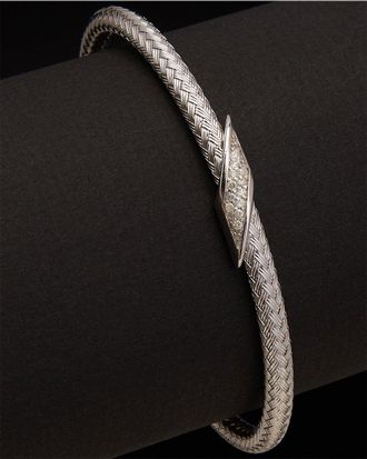 Meshmerise 18K Over Silver 0.16 Ct. Tw. Diamond Bangle Bracelet