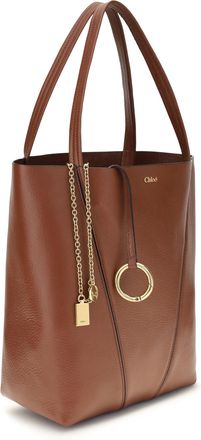 Chlo&eacute; Womens Spin Shoulder Bag Blushy Brown Calf Leather Bos Taurus