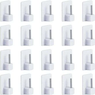 OEM Ganchos Para Cortinas Venecianas Zvd, Juego De 20 Piezas, Ganchos Fijos Blancos, Sin Clavos, Accesorios - Crezuo