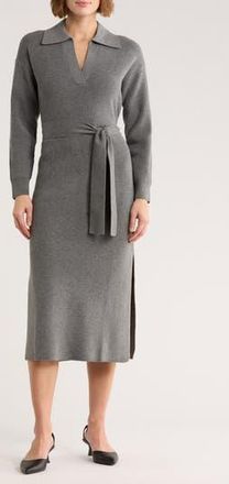 Rails Dru Long Sleeve Tie Waist Sweater Dress in Heather Grey at Nordstrom Rack, Size X-Large