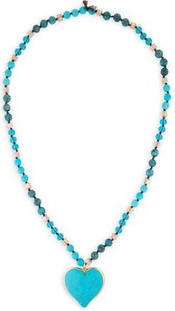 Saachi Beaded Heart Pendant Necklace in Turquoise at Nordstrom Rack