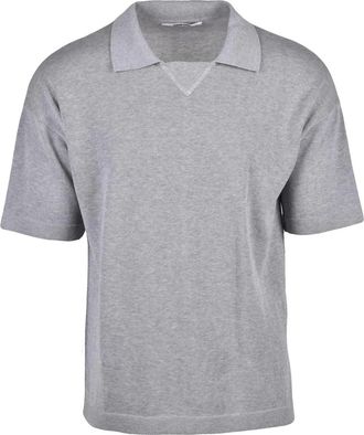 Mauro Grifoni Grey Cotton Knit Polo Shirt