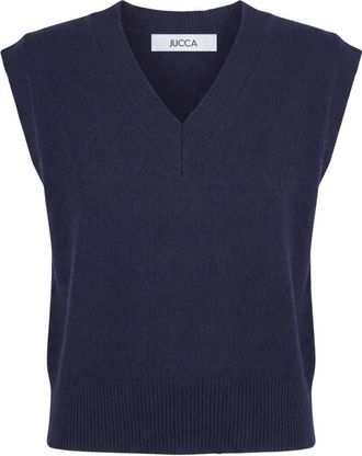 Jucca Gilet in Maglia Scollo a V - - Knitwear - Donna - Blu - S