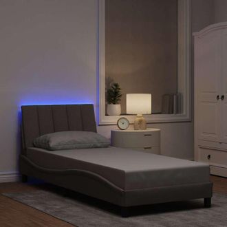 vidaXL vidaXL Giroletto senza Materasso Hanko Tortora 90x190 cm Tessuto