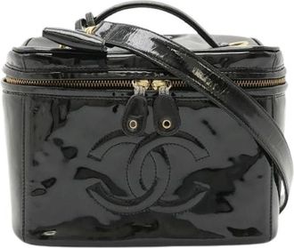 Chanel Pre-owned Vanity Bag Patent Leather Black - Dames - Vintage Schoudertas - Zwart - ONE Size - Vintage