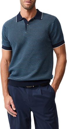 Rodd & Gunn Oyster Island Texture Polo in Teal at Nordstrom, Size Xxx-Large