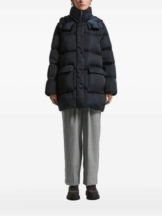 PESERICO hooded padded coat - women - Polyester/Goose Down/Goose Feather - 46 - Blue