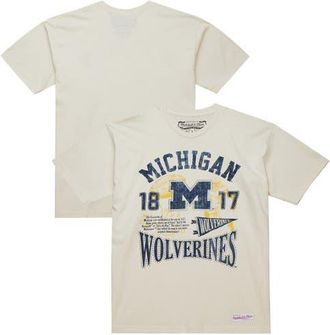 Mitchell & Ness Mens Mitchell & Ness Cream Michigan Wolverines Heritage Scholar T-Shirt at Nordstrom, Size Xx-Large