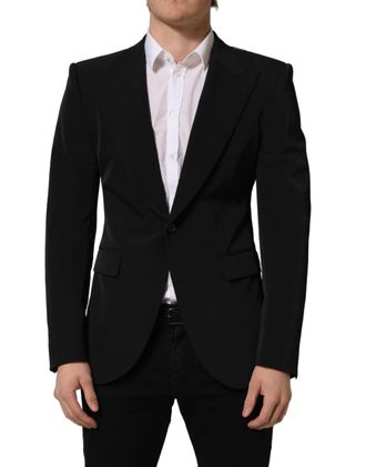 Dolce & Gabbana Black Single Breasted One Button Coat Mens Blazer (Pre-Owned)
