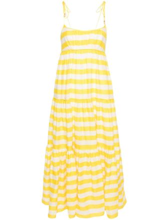 Zimmermann Alight striped linen midi dress - women - Linen/Flax/Cotton - 1 - Yellow