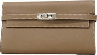 Herm&egrave;s Etoupe Gray Epsom Leather Long Wallet (Bi-Fold) (Pre-Owned)