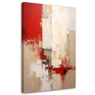 Feeby Impresi&oacute;n De Imagen, Abstracci&oacute;n Beige Y Rojo, 80x120