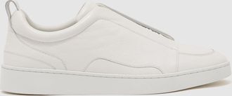 Reiss Optic White Bonded-leather Elasticated Trainers, X15