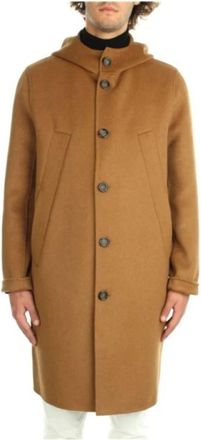 Paolo Pecora Elegante Wollen Jas Nocciola - Heren - Mantel - Bruin - M - Wol - Jassen