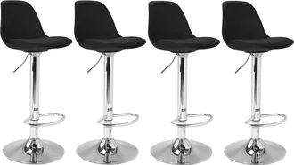 IDMarket Set Di 4 Sgabelli Da Bar Karl Design Nero