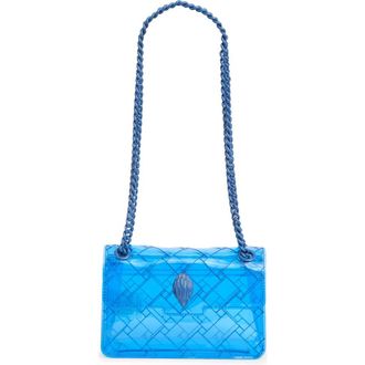Kurt Geiger Mini Kensington Drench Vinyl Convertible Crossbody Bag in Blue at Nordstrom