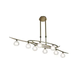 Netlighting Loop Telescopic 8 Light G9 Line Antique Brass in Copper