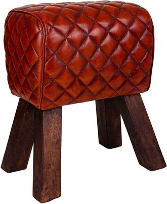 Wanderlust Deco Wanderlust Deco - Taburete De Piel Marr&oacute;n 41x30x51