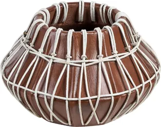 Beliani Jarr&oacute;n De Terracota Marr&oacute;n Beige 22 Cm Natural Flores Artificiales Kluet