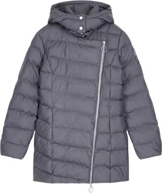 Emporio Armani Bomber imbottito slim fit con zip diagonale - - Jackets - Donna - Grigio - XS