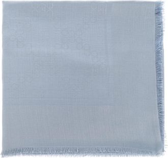 Ferragamo Foulard in Seta con Monogramma - - Accessories - Donna - Blu - ONE SIZE