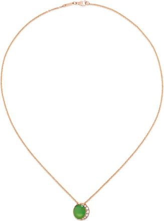 David Morris Collana Fortuna in oro rosa 18 carati con crisoprasio - Verde