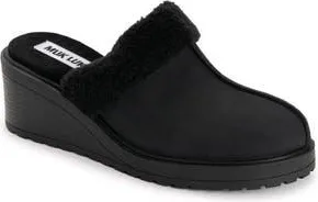 Muk Luks Sophia Faux Fur Trim Mule in Black at Nordstrom Rack, Size 6.5