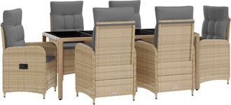 vidaXL Juego De Comedor Para Exteriores 7 Uds. Beige Y Gris Claro Vidaxl