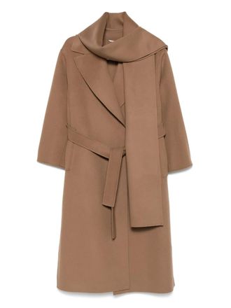 Max Mara waist-belt wrap coat - Brown
