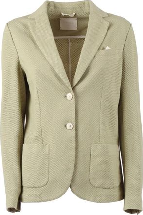 Circolo 1901 Giacca Slim Fit a Nido dape - Heren - Blazers - Groen - S - Katoen - Jassen