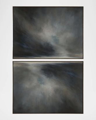 John-Richard Big Sky No. 1-2, Large Framed Giclee Diptych by Debra Ferrari