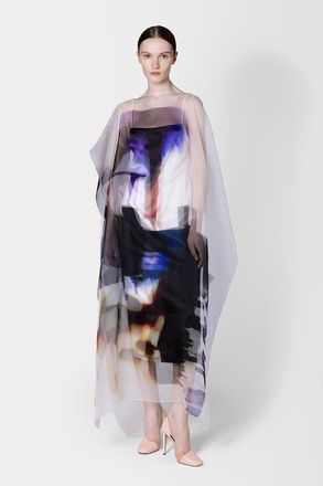 Roksanda Ilincic Eren Floaty Organza Overlay Shift Dress in Photomix Violet at Nordstrom, Size 10