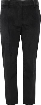 Max Mara Hoge taille fluwelen broek - Dames - Slim Fit Broeken - Zwart - 2XS - Broeken