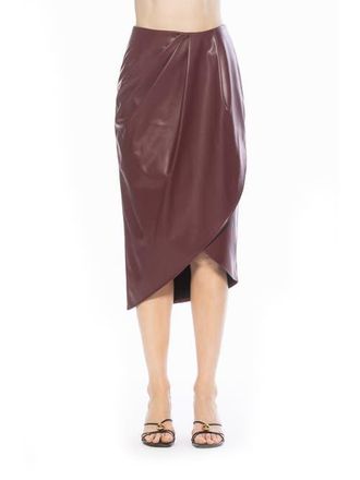 Alexia Admor Kai Vegan Leather Skirt in Burgundy at Nordstrom, Size 14