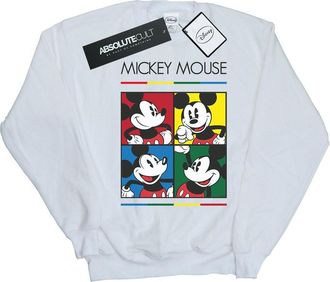 Disney Dames/Dames Mickey Mouse Vierkant Kleurensweatshirt (Wit)
