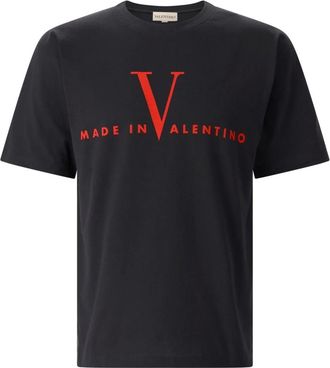 Valentino Tops, Heren, Zwart, L, Katoen, T-Shirt