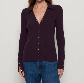 Nation Ltd Skylar Snapped Up Sweater In Fig Jam