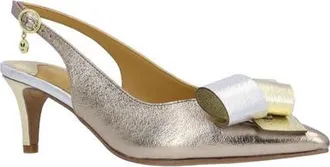 J. Rene&eacute; Delara Pointed Toe Slingback Pump in Taupe/Gold/Silver at Nordstrom, Size 10.5