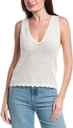 Alice & Olivia Alice + Olivia Annalise Pointelle Linen-Blend Tank